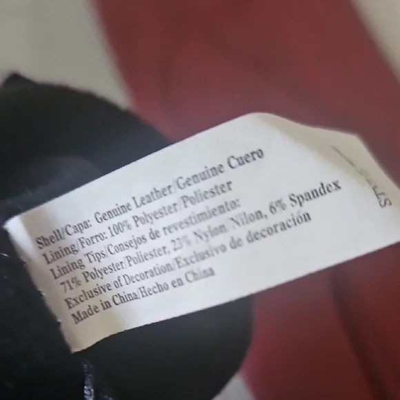 Isotoner Burgundy Genuine Leather Gloves Size L - Picture 6 of 11